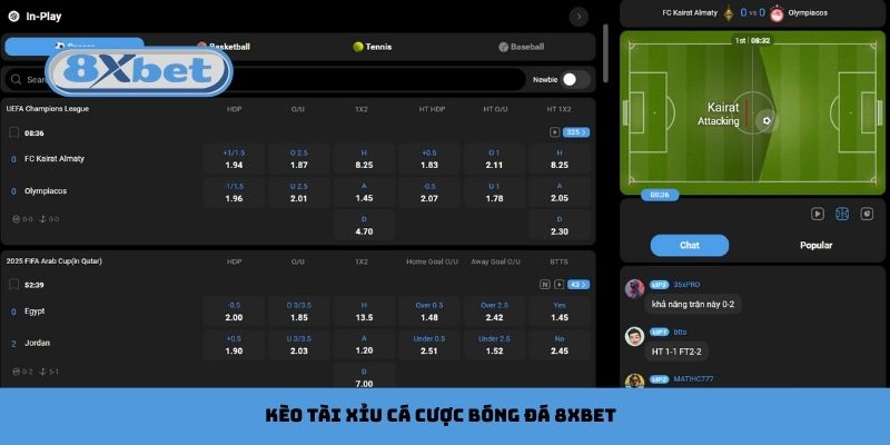 Kèo Tài Xỉu cực hấp dẫn tại cá cược bóng đá 8xbet
